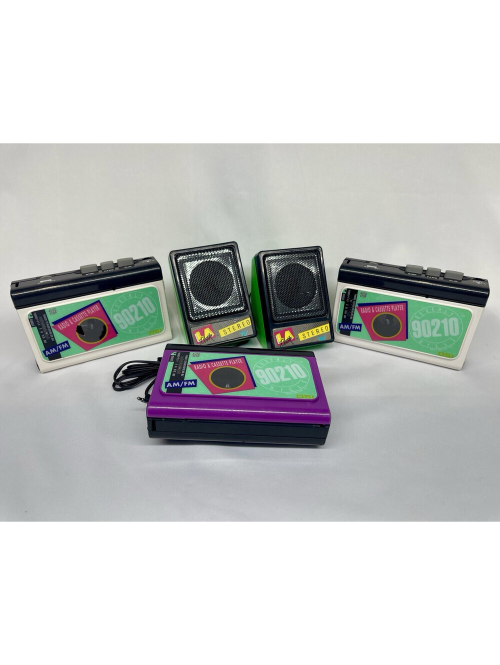 LA ROCK DSI lot 1991 Beverly Hills 90210 Radio Cassette players & Speakers